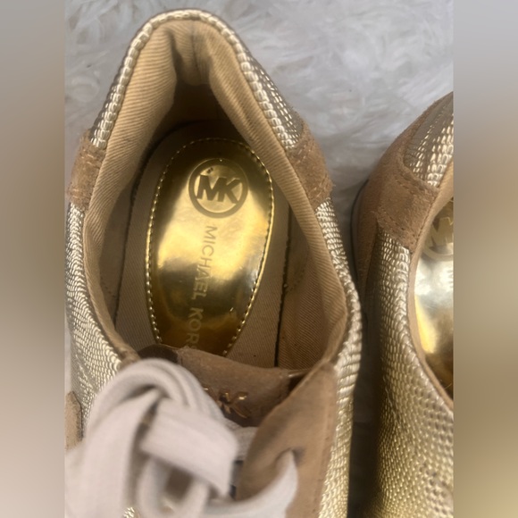 Michael Kors Gold and Tan Sneakers - Picture 3 of 5